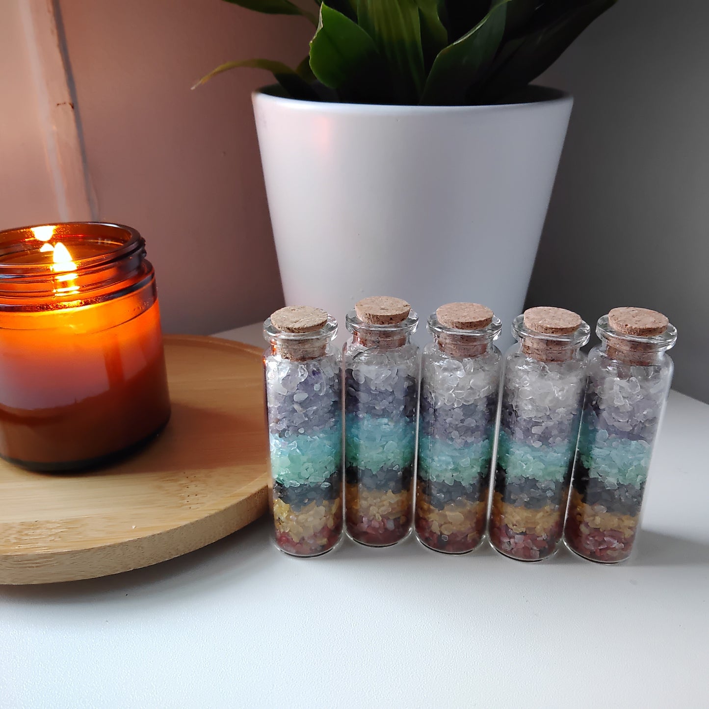 Bottled 7 chakra gemstone chips 1.5 oz