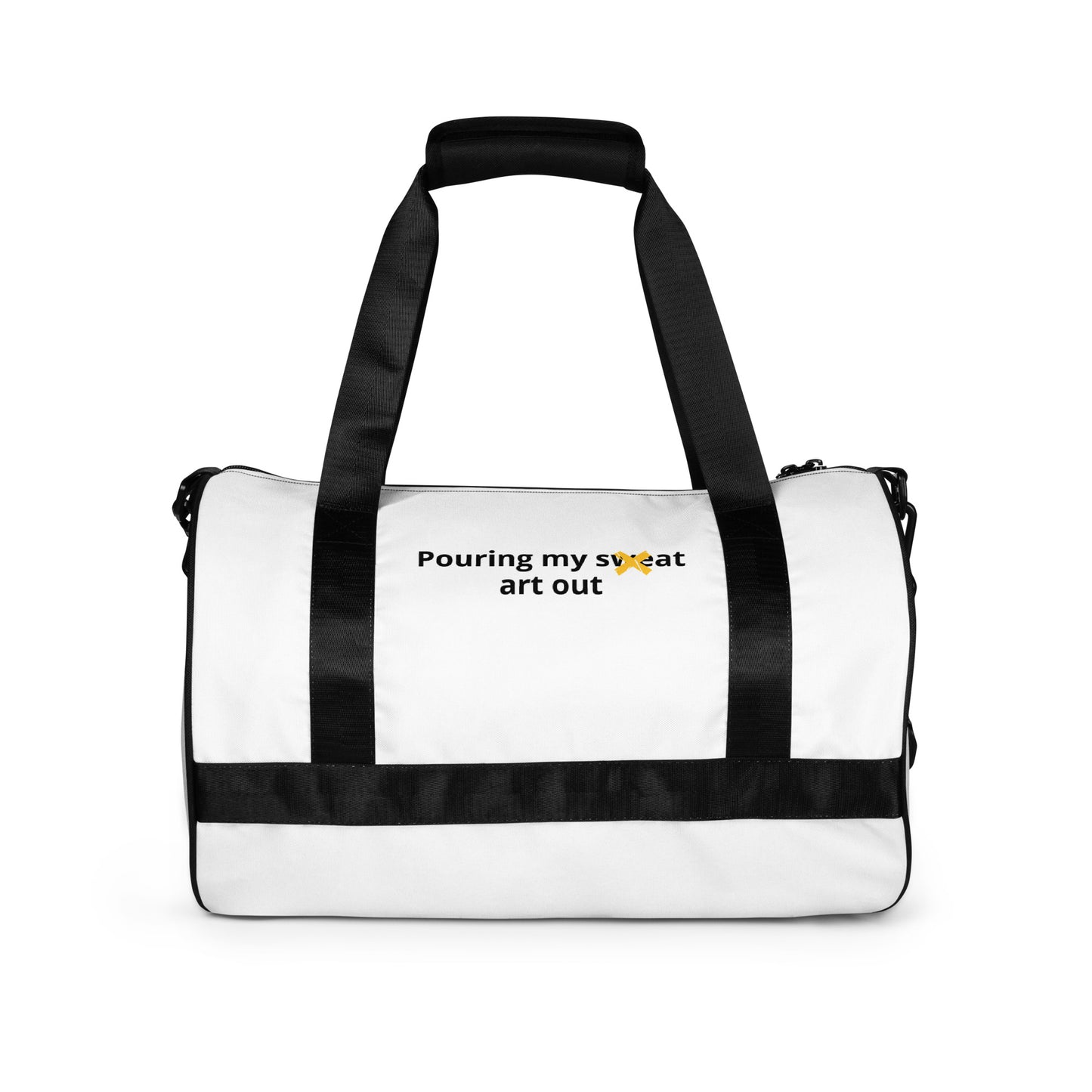 Pouring my sweat out print gym bag