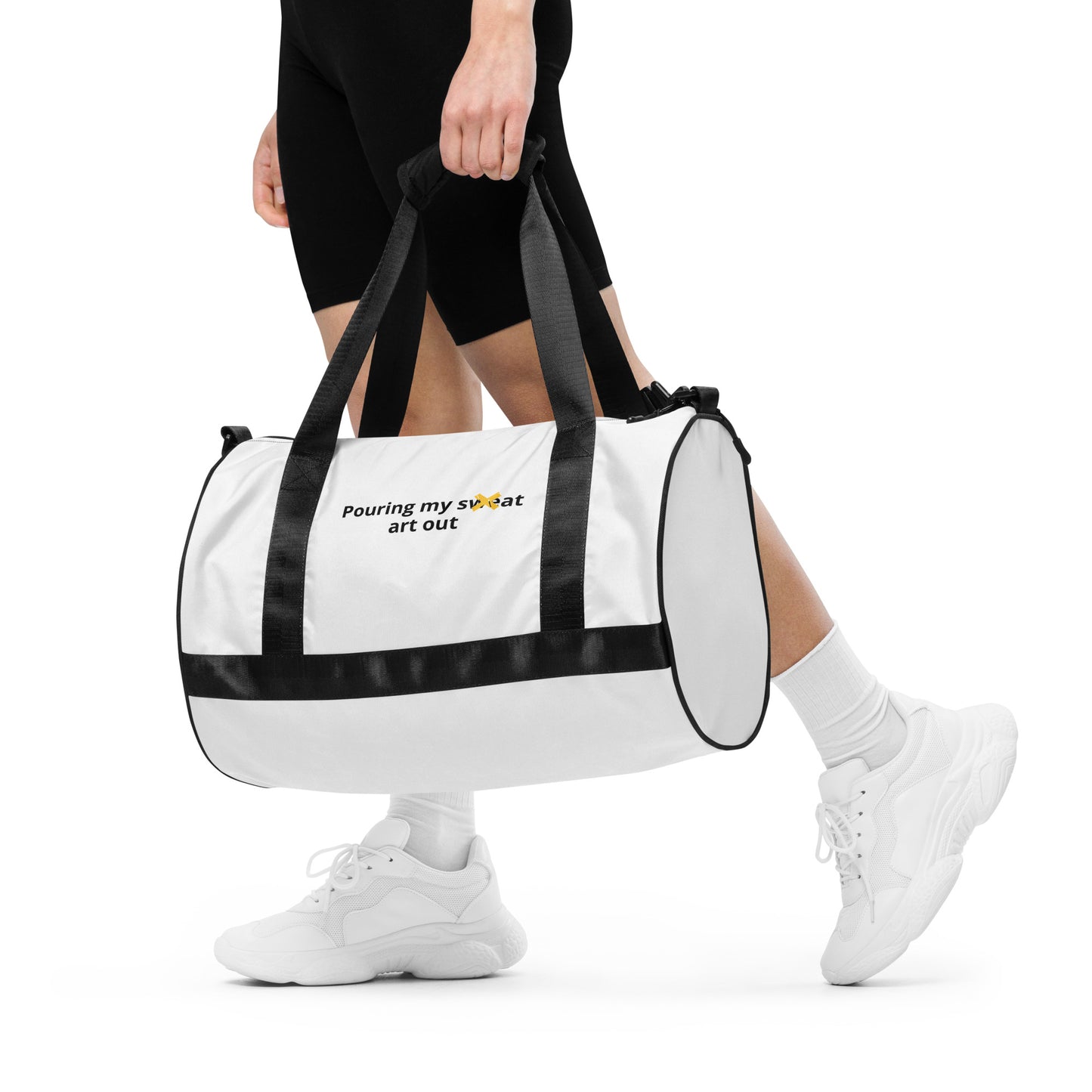 Pouring my sweat out print gym bag