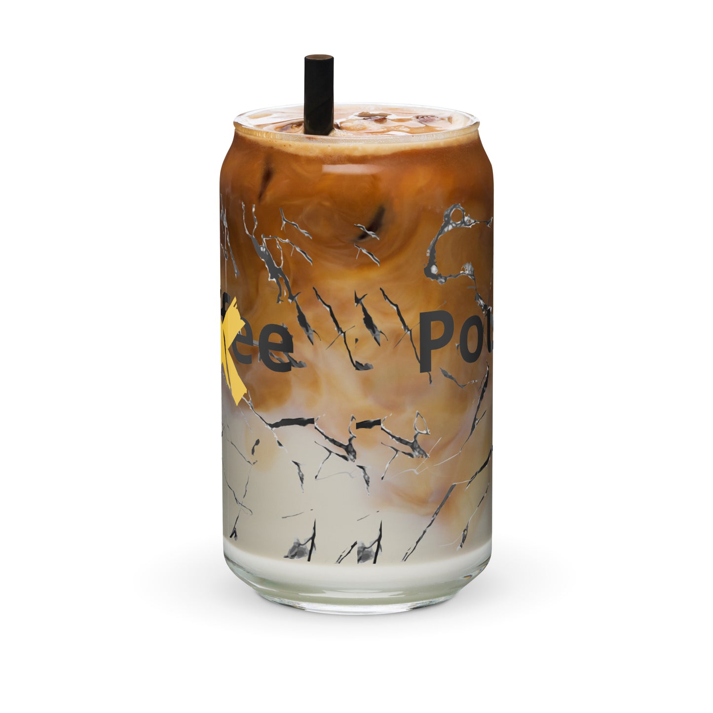 Pouring my coffee out can-shaped glass