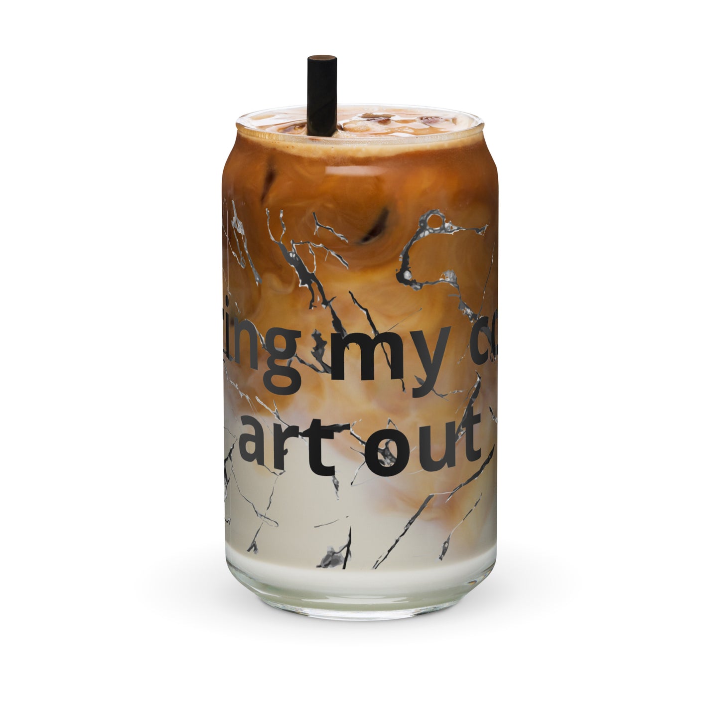 Pouring my coffee out can-shaped glass