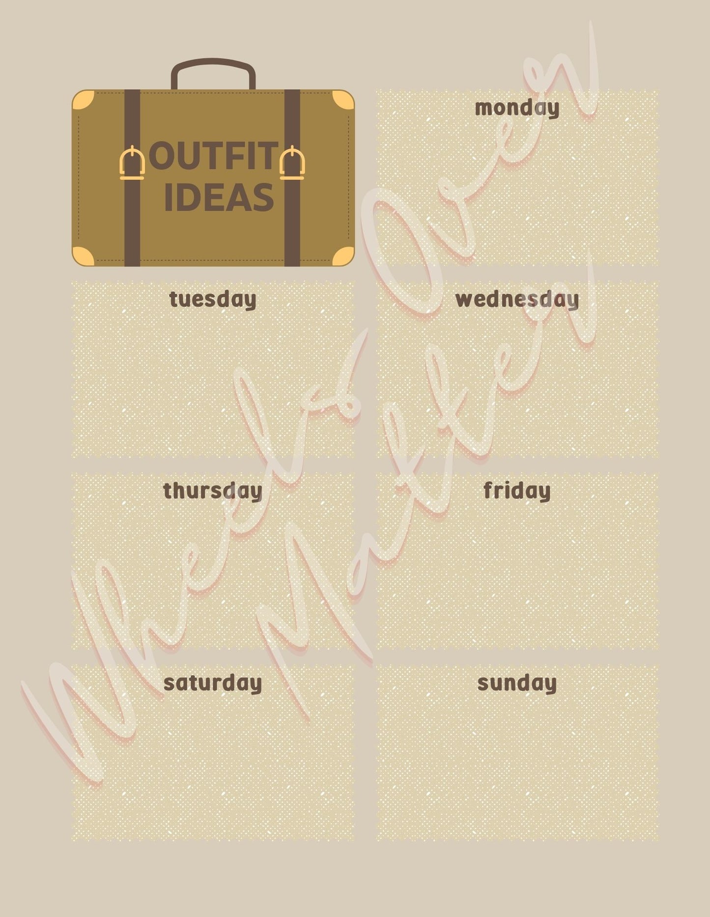 Outfit ideas notepad