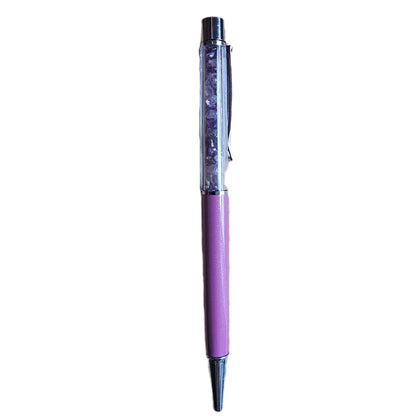 Metallic pen with Gemstone chips