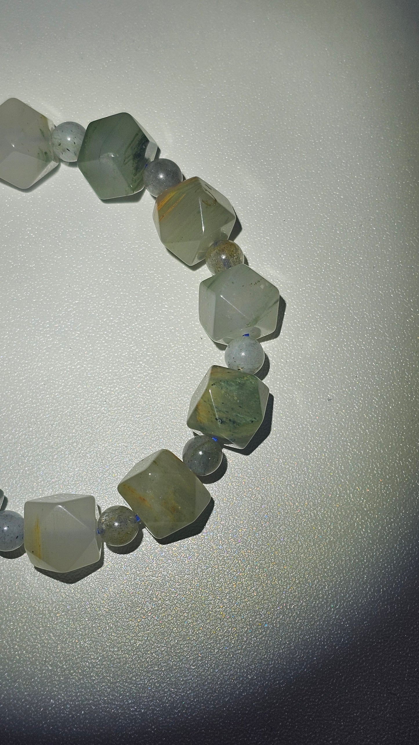 Bicone Moss Agate bracelet