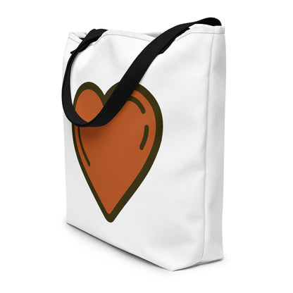 Heart Print Large Tote Bag